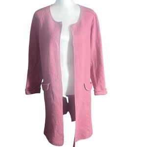 Boden Boiled Wool Jack Women Size 14 Mauve Pink Open Front Cardigan WU023